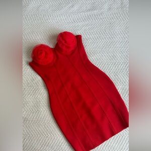 CORSET MIDI DRESS IN WINE